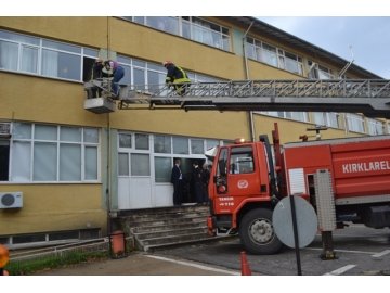 Kırklareli Devlet Hastanesi yangın Tatbikatı yaptı
