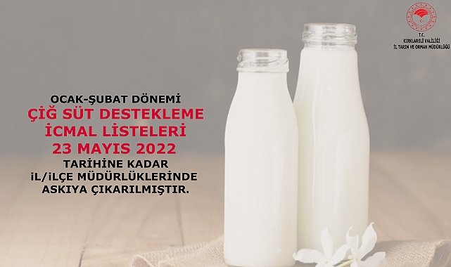Çiğ Süt Destekleme İcmalleri Askıda!
