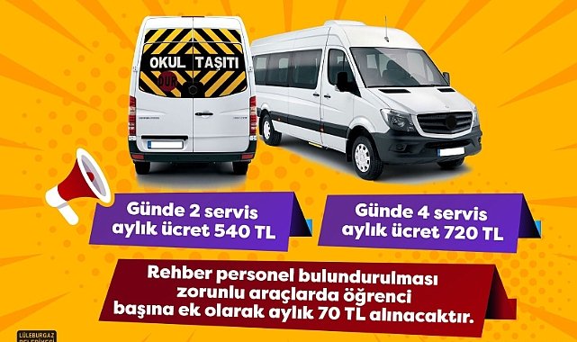 Lüleburgaz’da Okul Servis Ücretleri Belli Oldu!