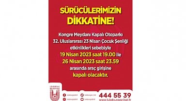Lüleburgaz Belediyesinden Duyuru
