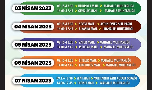 Mobil Atık Toplama Haftalık Mahalle Programı Duyuruldu