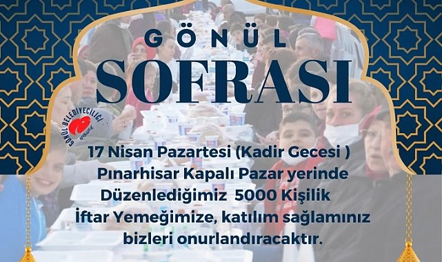 Pınarhisar Belediyesinden İftar Daveti