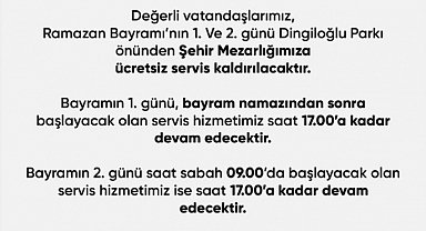 Şehir Mezarlığına Ücretsiz Servis