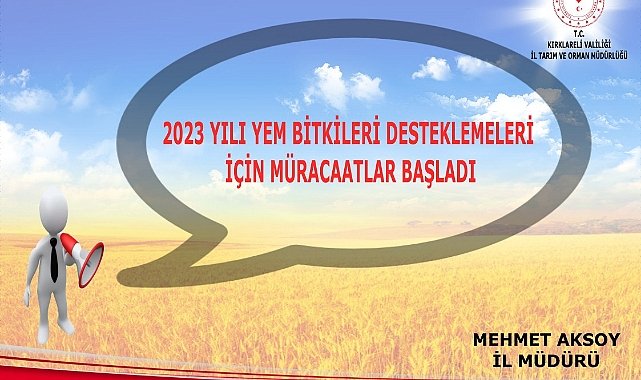 Yem Bitkileri Desteklemelerine Başvurular Başladı