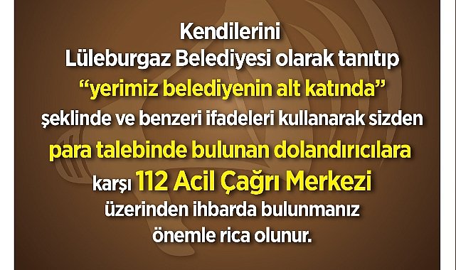 Belediye Dolandırıcılara Karşı Uyardı