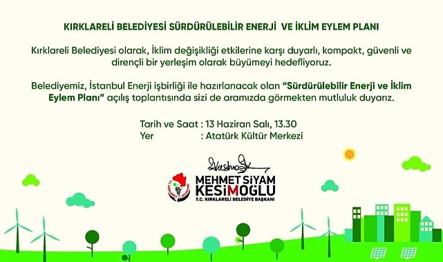Kırklareli’nin “Sürdürülebilir Enerji ve İklim Eylem Planı” Masaya Yatırılıyor